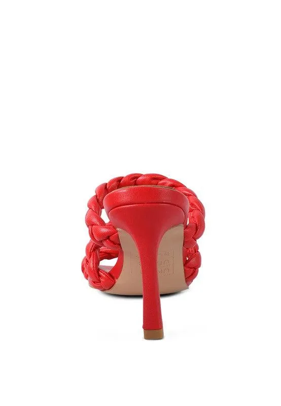 High Bae Pointed Heel Braided Sandals