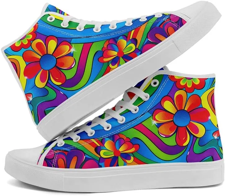 High-top Canvas Shoes for Girls Boys Lightweight Yoga Casual Walking Sneakers Anti-Slip White Flat Footwear Unisex