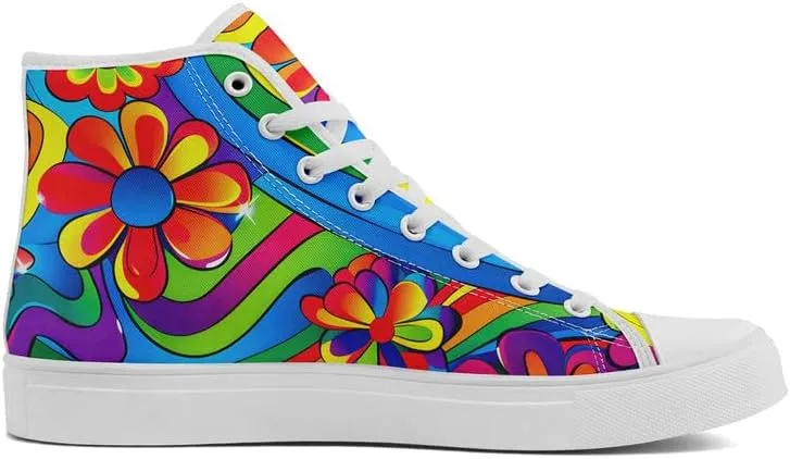 High-top Canvas Shoes for Girls Boys Lightweight Yoga Casual Walking Sneakers Anti-Slip White Flat Footwear Unisex