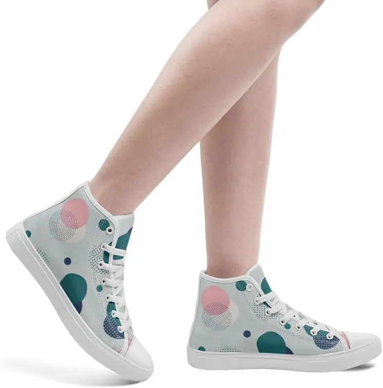High-top Canvas Shoes for Girls Boys Lightweight Yoga Casual Walking Sneakers Anti-Slip White Flat Footwear Unisex