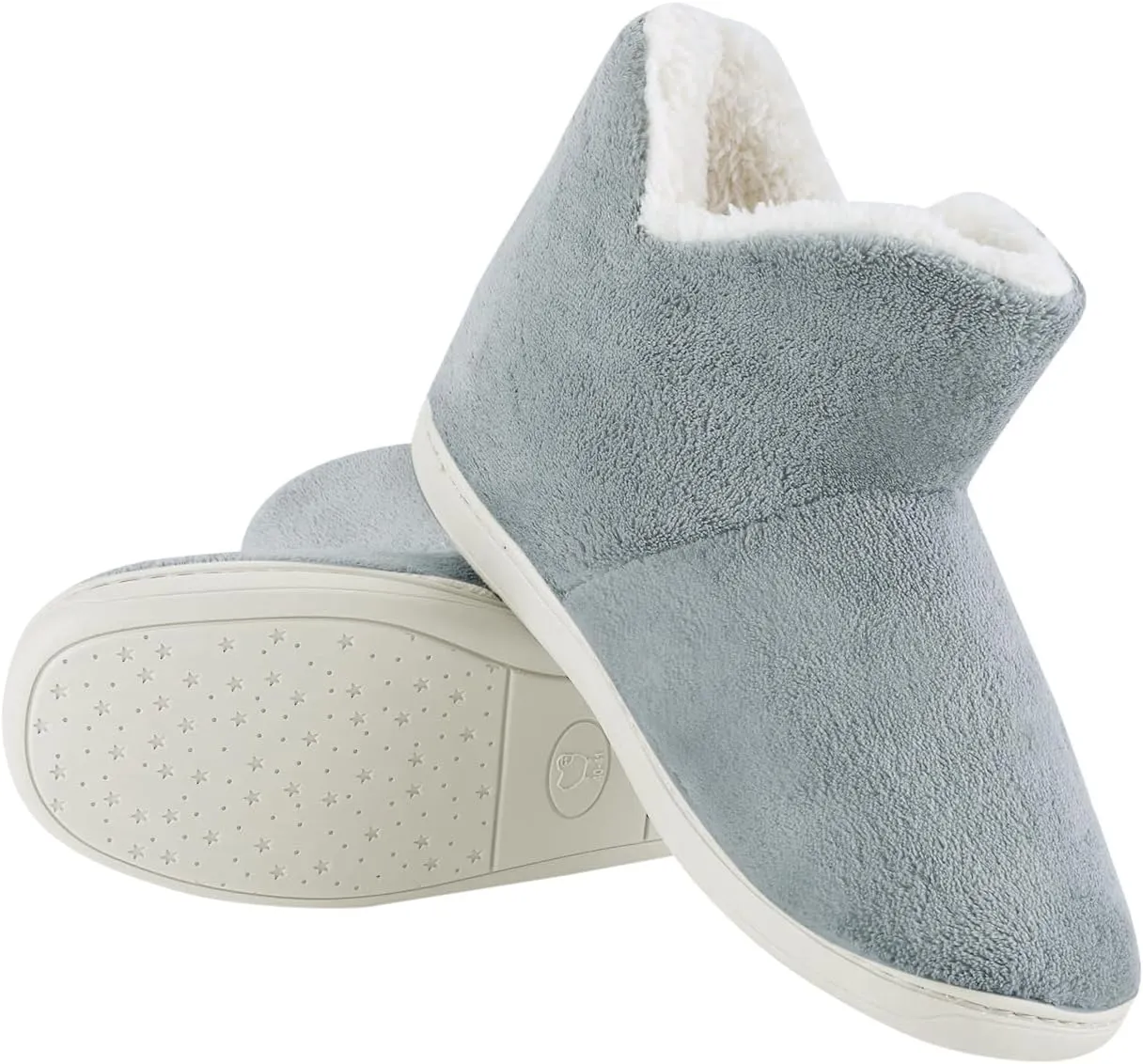 Ibluelover Women Men Bootie Slippers Winter Warm Anti Slip Xmas Indoor Plush Boots Memory Foam Slippers Wool Footwear