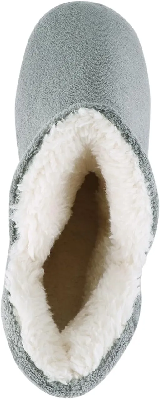 Ibluelover Women Men Bootie Slippers Winter Warm Anti Slip Xmas Indoor Plush Boots Memory Foam Slippers Wool Footwear