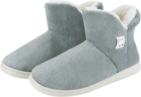 Ibluelover Women Men Bootie Slippers Winter Warm Anti Slip Xmas Indoor Plush Boots Memory Foam Slippers Wool Footwear