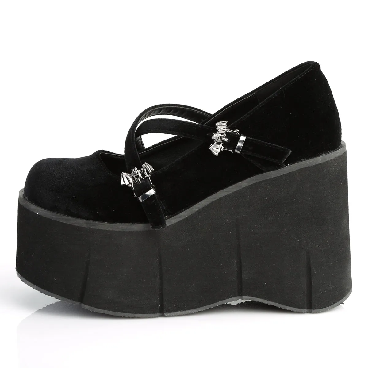 KERA-10 DemoniaCult Black Velvet Sexy Women's Heels & Platform Shoes (Alternative Footwear)