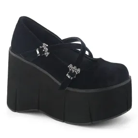 KERA-10 DemoniaCult Black Velvet Sexy Women's Heels & Platform Shoes (Alternative Footwear)