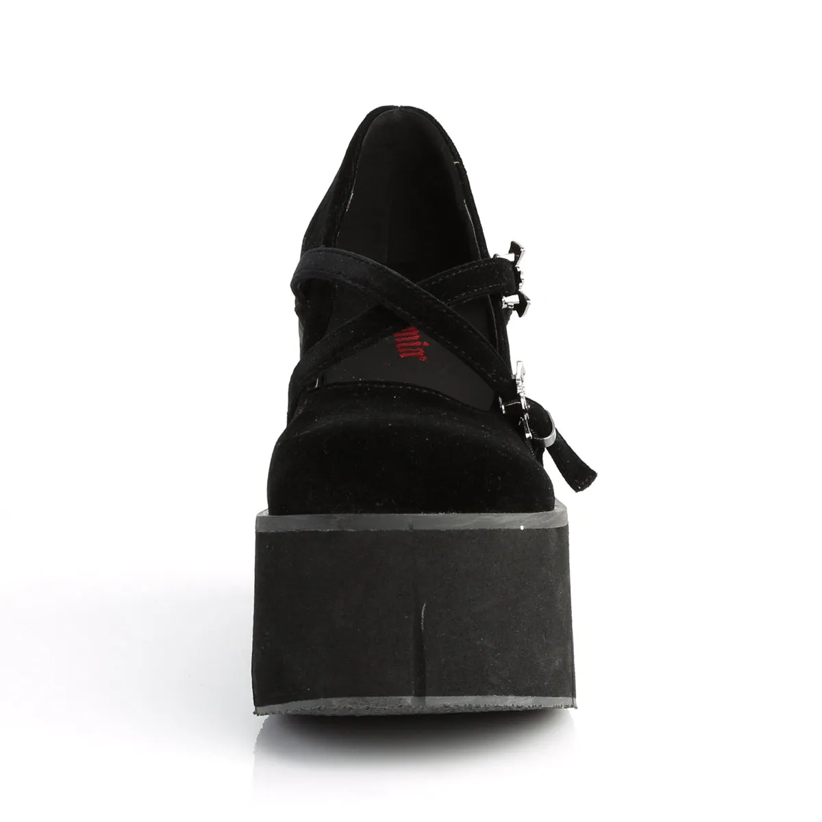KERA-10 DemoniaCult Black Velvet Sexy Women's Heels & Platform Shoes (Alternative Footwear)