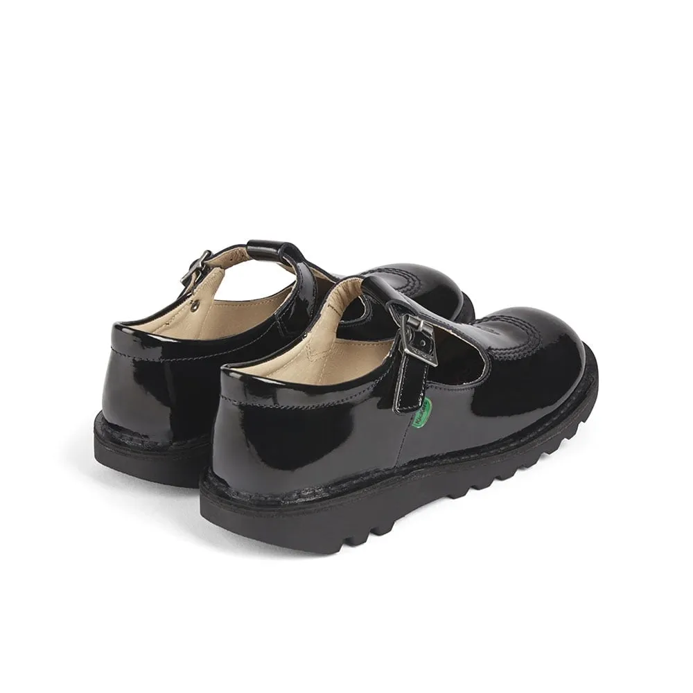 Kickers Kick T classic T Bar shoe  31-39 BLACK  Patent