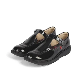 Kickers Kick T classic T Bar shoe  31-39 BLACK  Patent