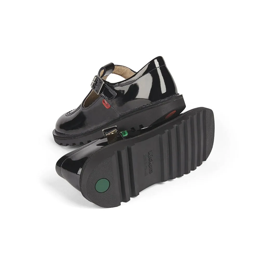 Kickers Kick T classic T Bar shoe  31-39 BLACK  Patent