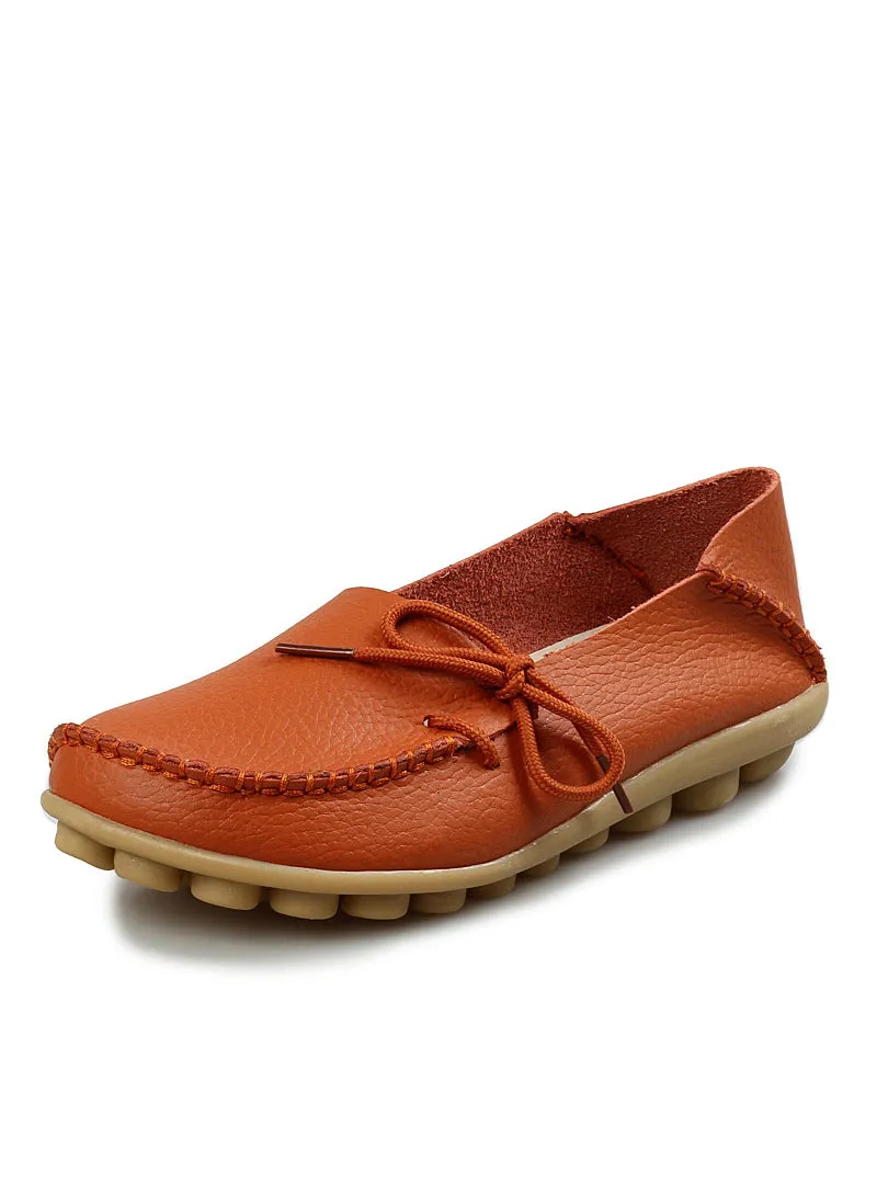 Leather Shoes Mother Loafers Soft Leisure Flats