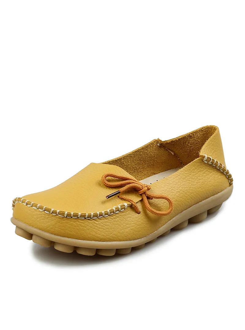 Leather Shoes Mother Loafers Soft Leisure Flats