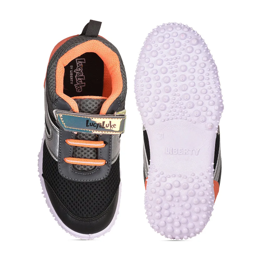 Lucy & Luke (Orange) Sports Lacing Running Shoes For Kids By Liberty