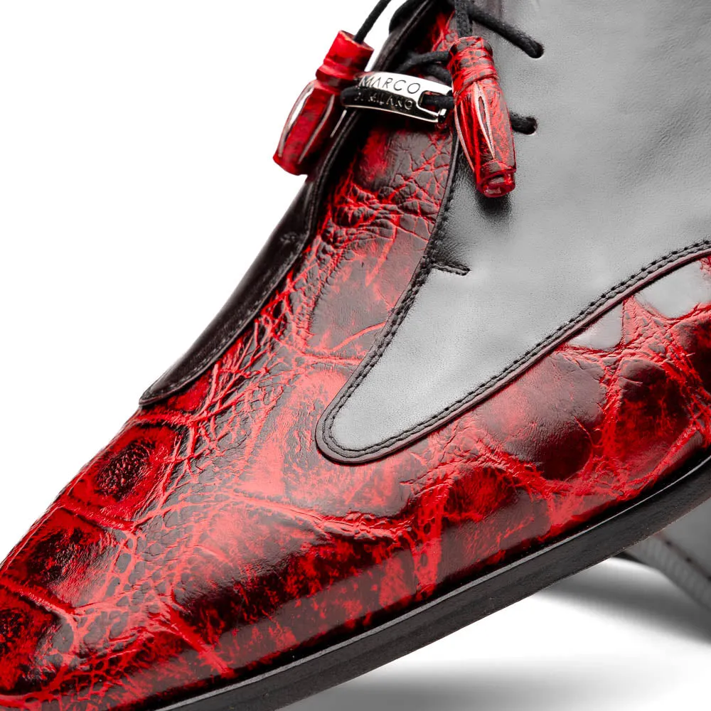 Marco Di Milano Anzio Alligator and Leather Black Cherry