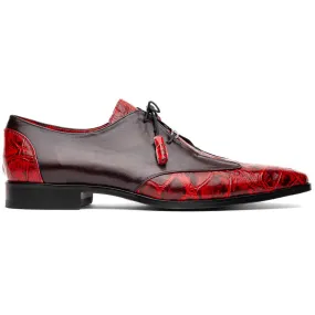 Marco Di Milano Anzio Alligator and Leather Black Cherry