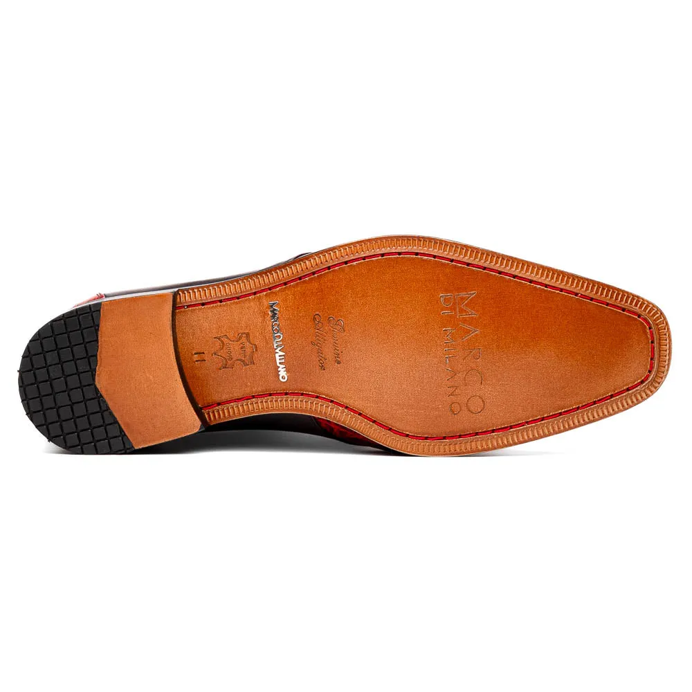 Marco Di Milano Anzio Alligator and Leather Black Cherry