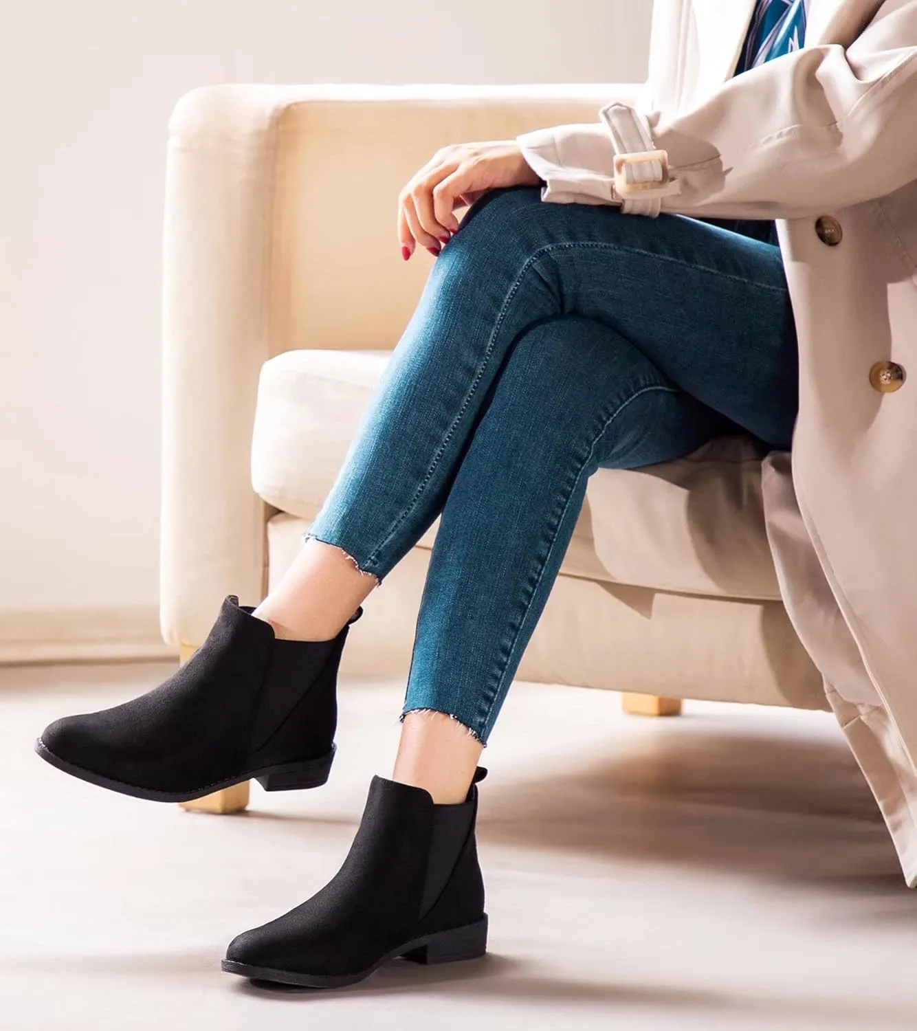 MaxMuxun Women's Chelsea Boots Fashion Winter Fall Ankle Booties