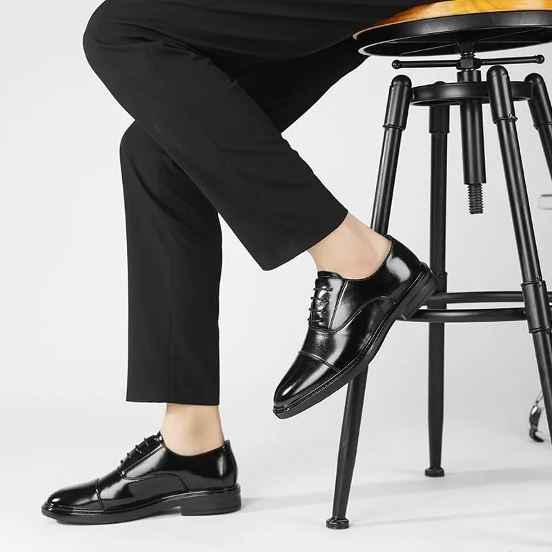 Men's Classic Dress Shoes, Oxfords Patent Leather Shoes for Men Lace Up Formal Leather Wedding Party Shoes