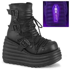 MORTE-68 DemoniaCult Black Vegan Leather Sexy Women's Ankle Boots (Alternative Footwear)
