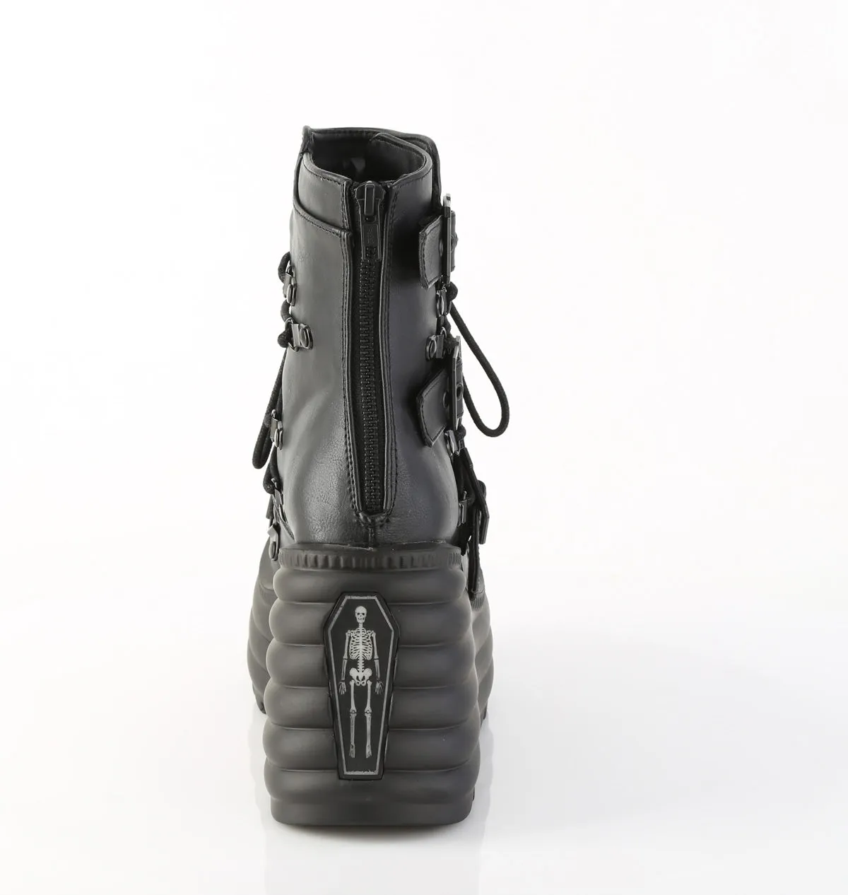 MORTE-68 DemoniaCult Black Vegan Leather Sexy Women's Ankle Boots (Alternative Footwear)