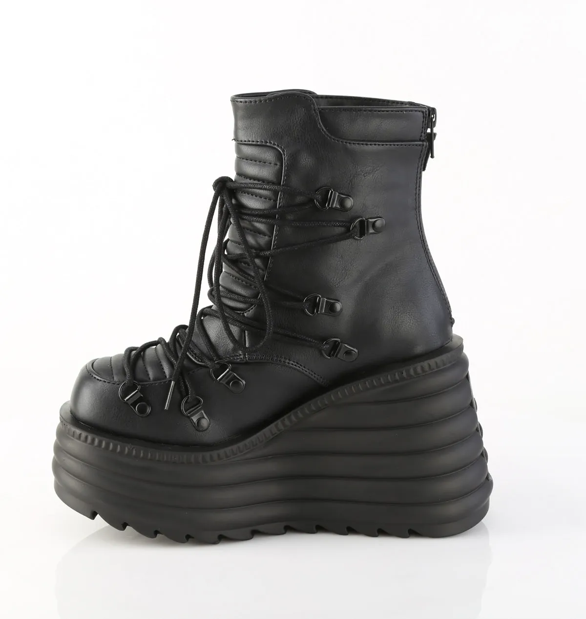MORTE-68 DemoniaCult Black Vegan Leather Sexy Women's Ankle Boots (Alternative Footwear)