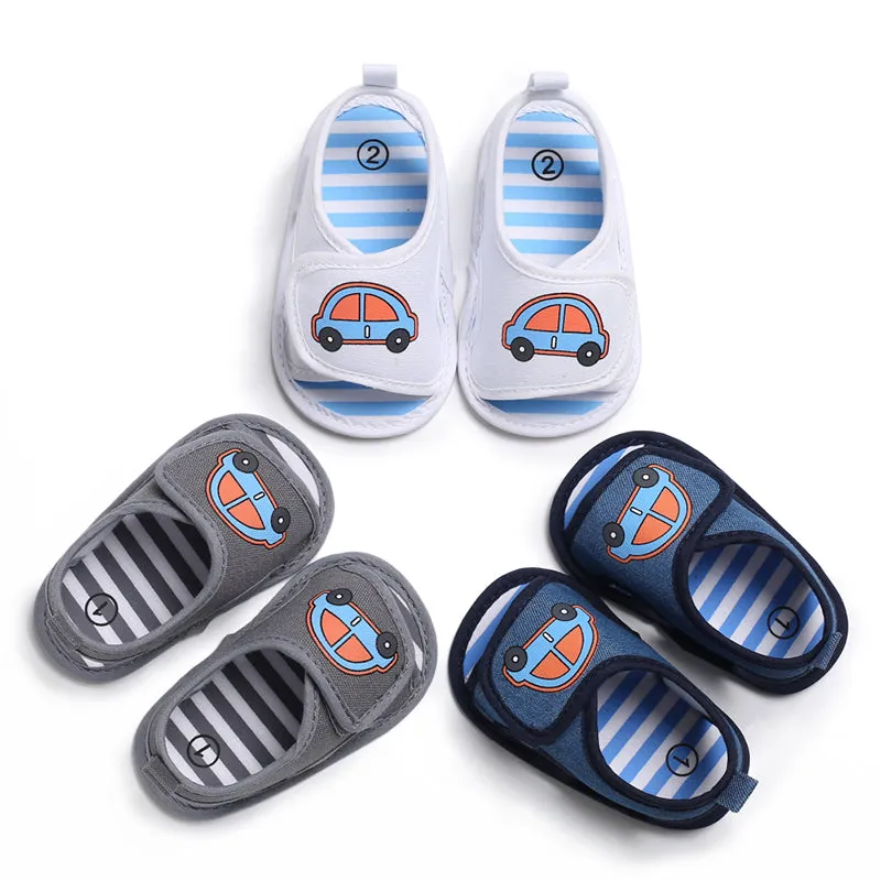 Newborn Infant Baby Boy Girl Summer Soft Sole Crib Toddler Summer Prewalker Cartoon Print First Walkers Shoes.