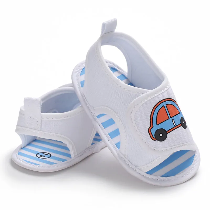 Newborn Infant Baby Boy Girl Summer Soft Sole Crib Toddler Summer Prewalker Cartoon Print First Walkers Shoes.