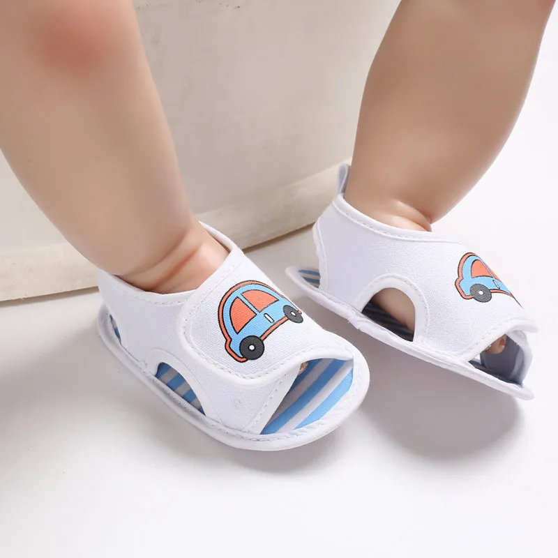 Newborn Infant Baby Boy Girl Summer Soft Sole Crib Toddler Summer Prewalker Cartoon Print First Walkers Shoes.