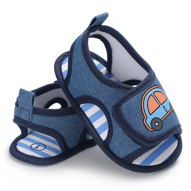 Newborn Infant Baby Boy Girl Summer Soft Sole Crib Toddler Summer Prewalker Cartoon Print First Walkers Shoes.