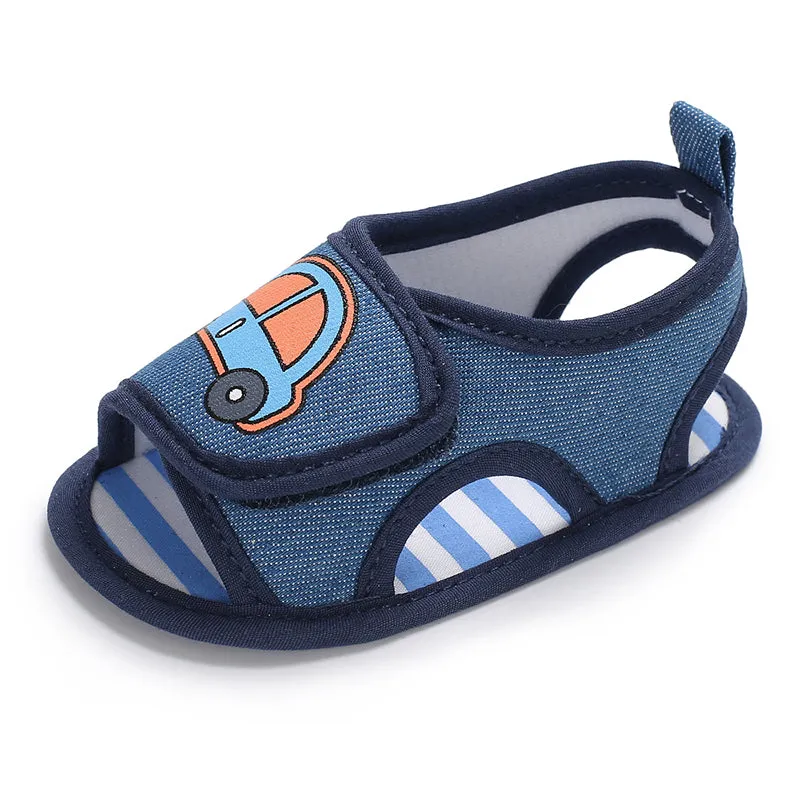 Newborn Infant Baby Boy Girl Summer Soft Sole Crib Toddler Summer Prewalker Cartoon Print First Walkers Shoes.