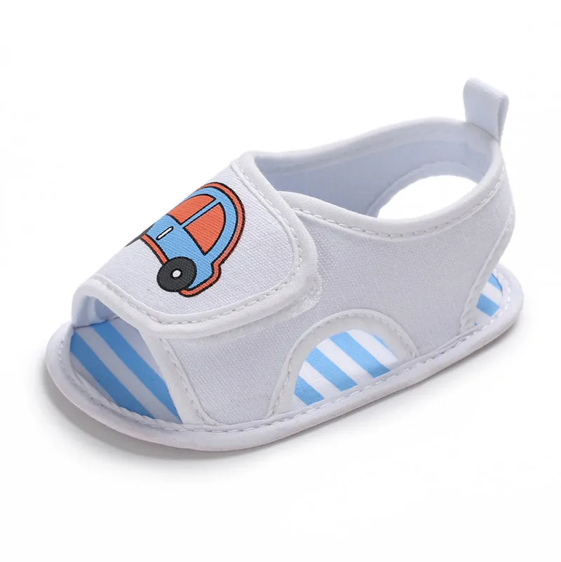 Newborn Infant Baby Boy Girl Summer Soft Sole Crib Toddler Summer Prewalker Cartoon Print First Walkers Shoes.