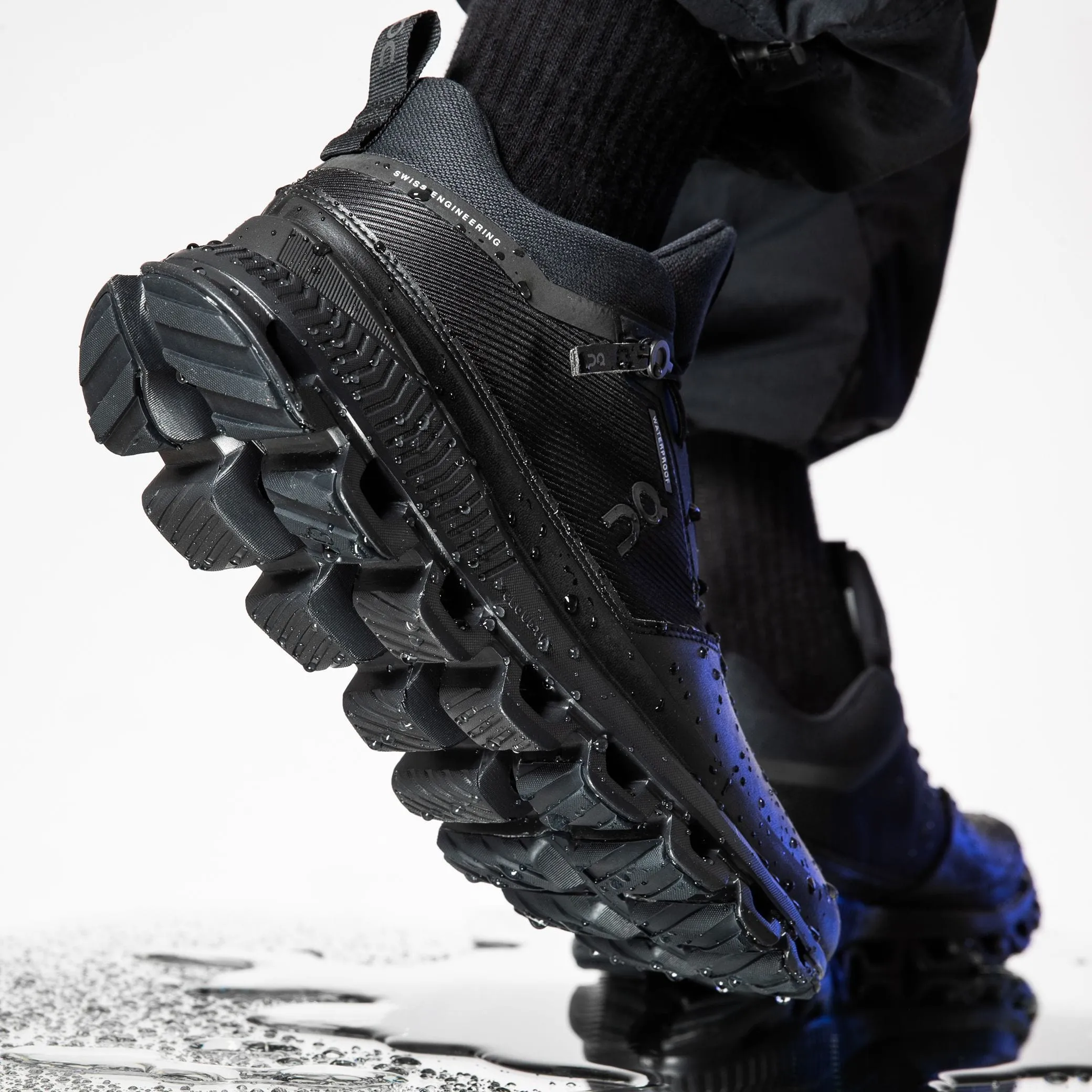 On Cloud Women's Cloud Hi Waterproof Hiking Boots- All Black