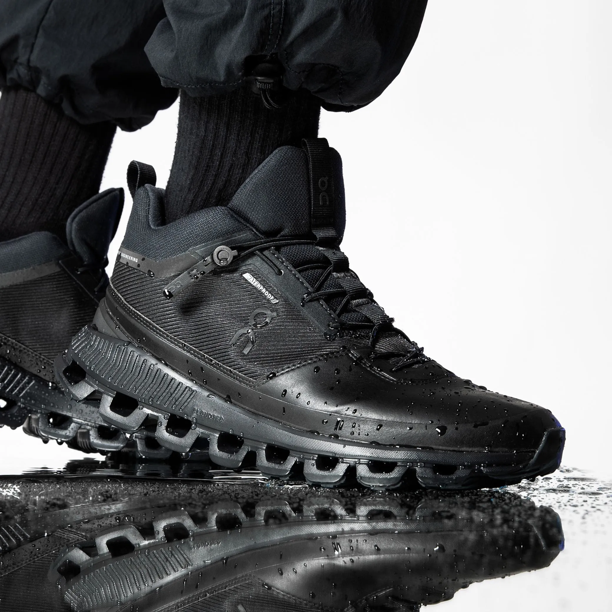 On Cloud Women's Cloud Hi Waterproof Hiking Boots- All Black