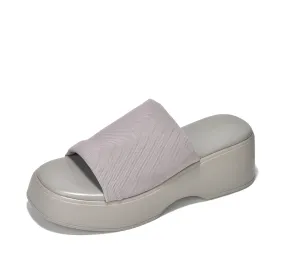 Platform Sandals Women Wedges Slides Chunky Heels Wedge Sandals Fabric Mule Fitted Cloud Lightweight Shoes Slipper  Memory Foam