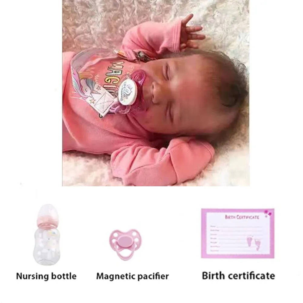 Reborn Baby Dolls, 18" Realistic Newborn Baby Dolls Girl with Soft Vinyl Silicone Full Body, Lifelike Sleeping Baby Dolls for Girls, Reborn Baby Doll Gift Set for 3  Year Old Kids