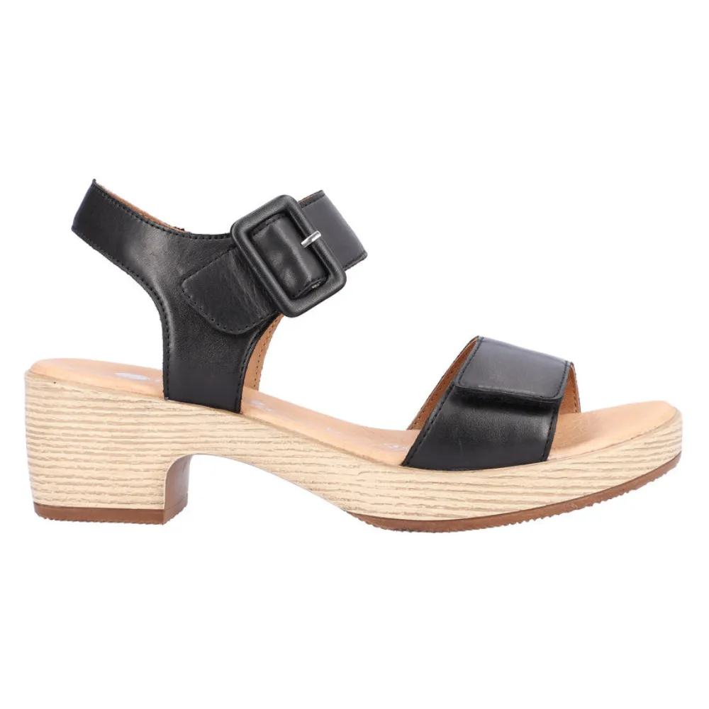 Remonte D0N52 Black Leather Sandal (Women's)
