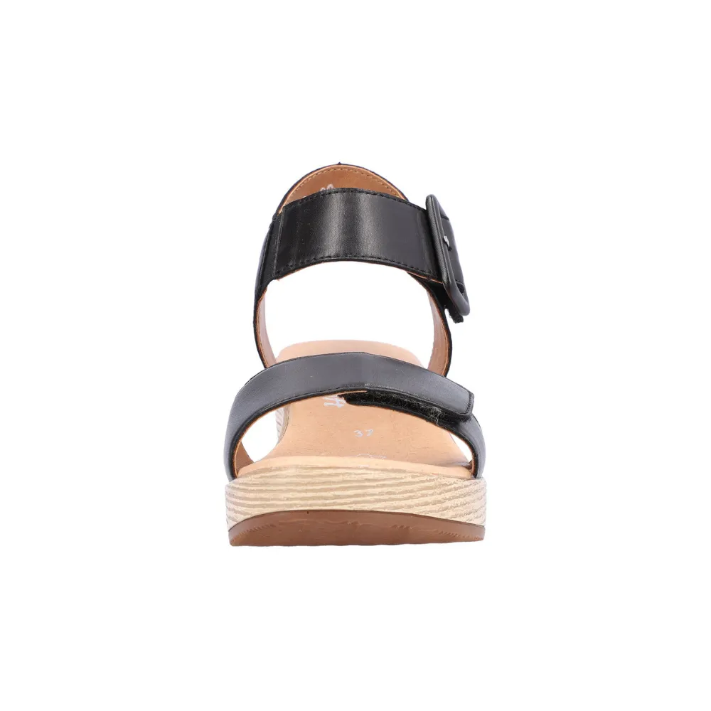 Remonte D0N52 Black Leather Sandal (Women's)