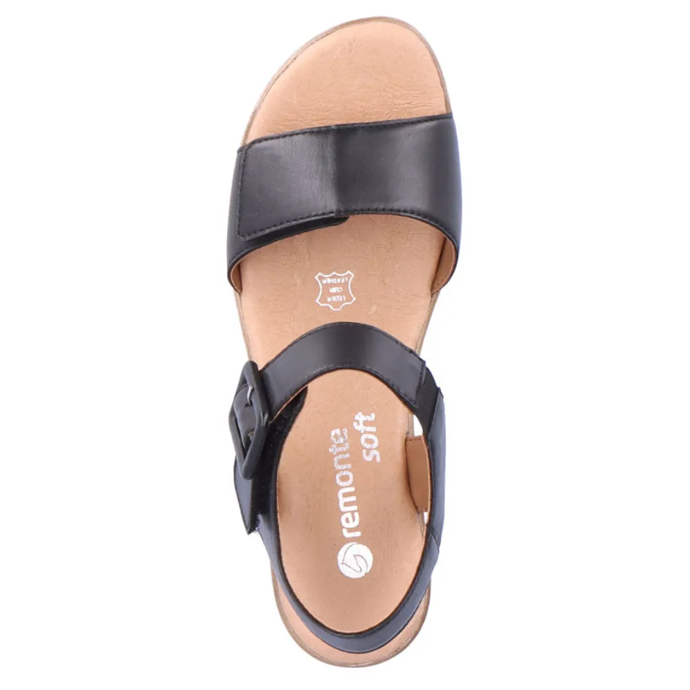 Remonte D0N52 Black Leather Sandal (Women's)