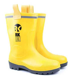 RK Mens Waterproof Rubber Sole Rain Boots - Yellow