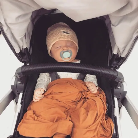 Rust Swaddle Blanket and Hat Set