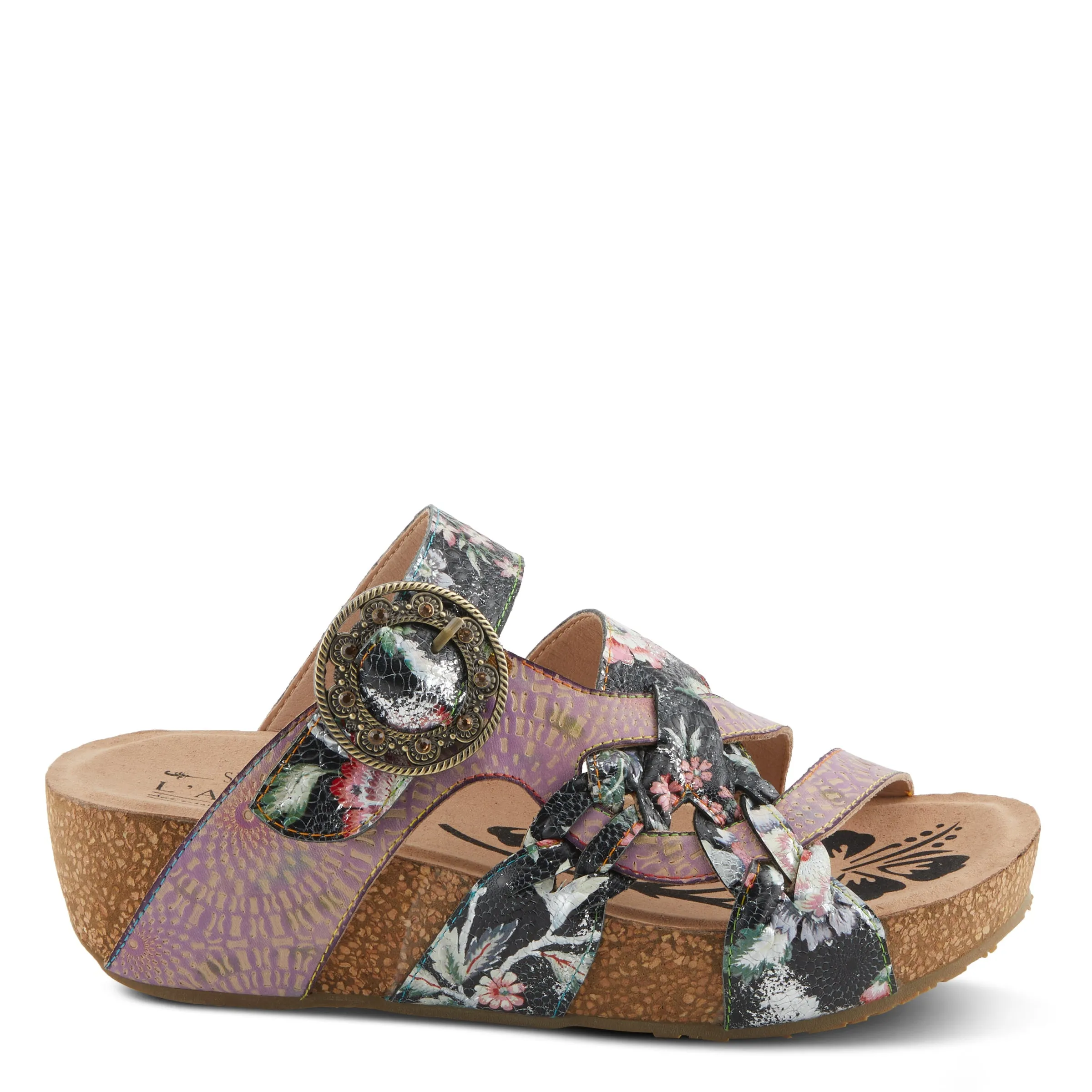 Spring Step Shoes L'Artiste Brady Sandals Women's Hand Painted Leather Wedge