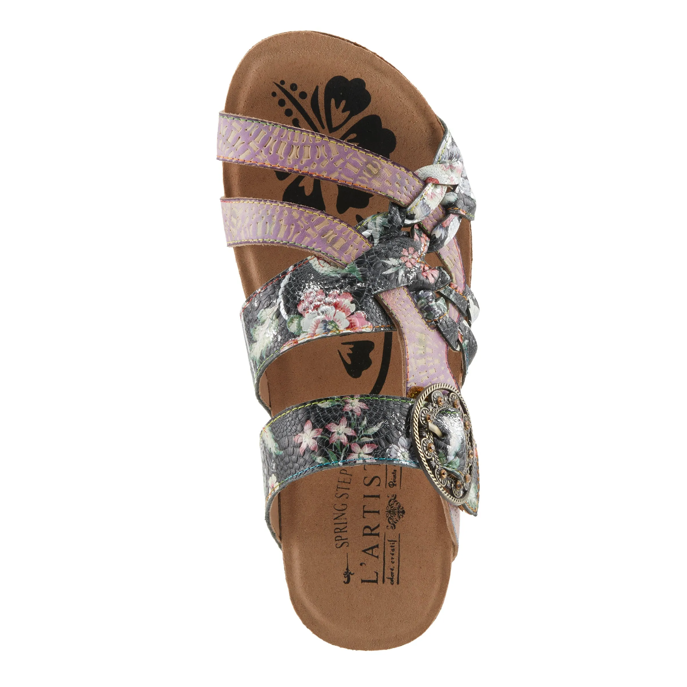 Spring Step Shoes L'Artiste Brady Sandals Women's Hand Painted Leather Wedge