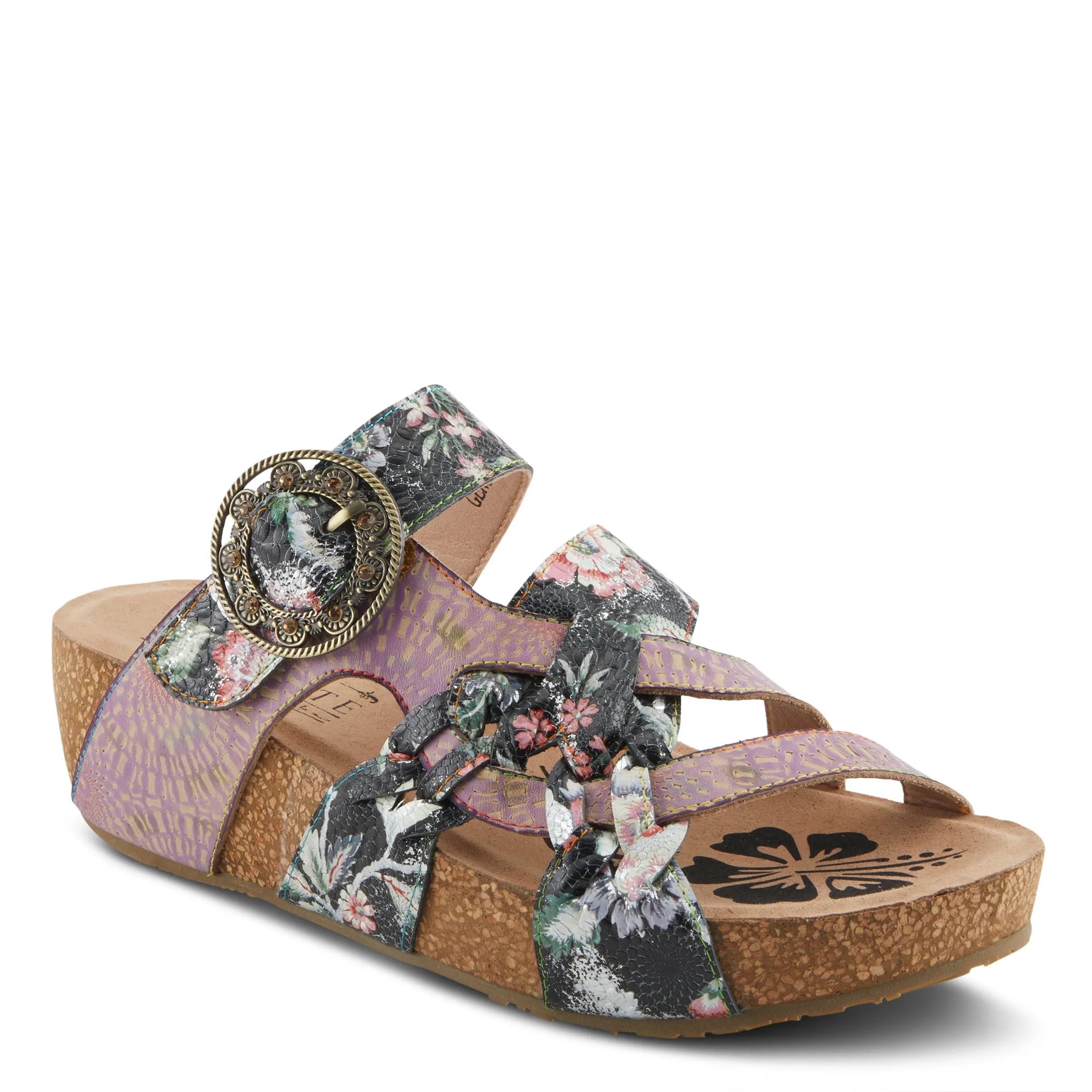 Spring Step Shoes L'Artiste Brady Sandals Women's Hand Painted Leather Wedge