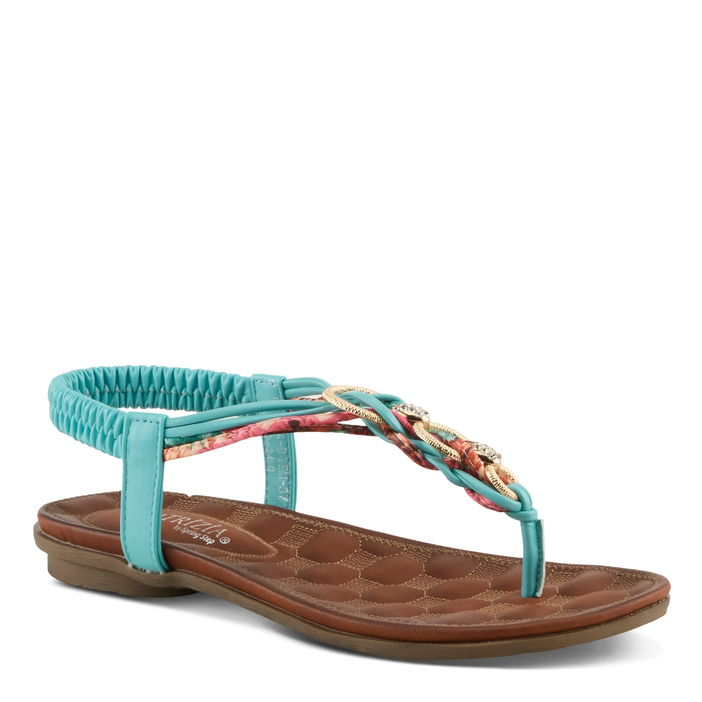 Spring Step Shoes  Patrizia Gadelina Women's Sandals Vegan Floral Rhinestones