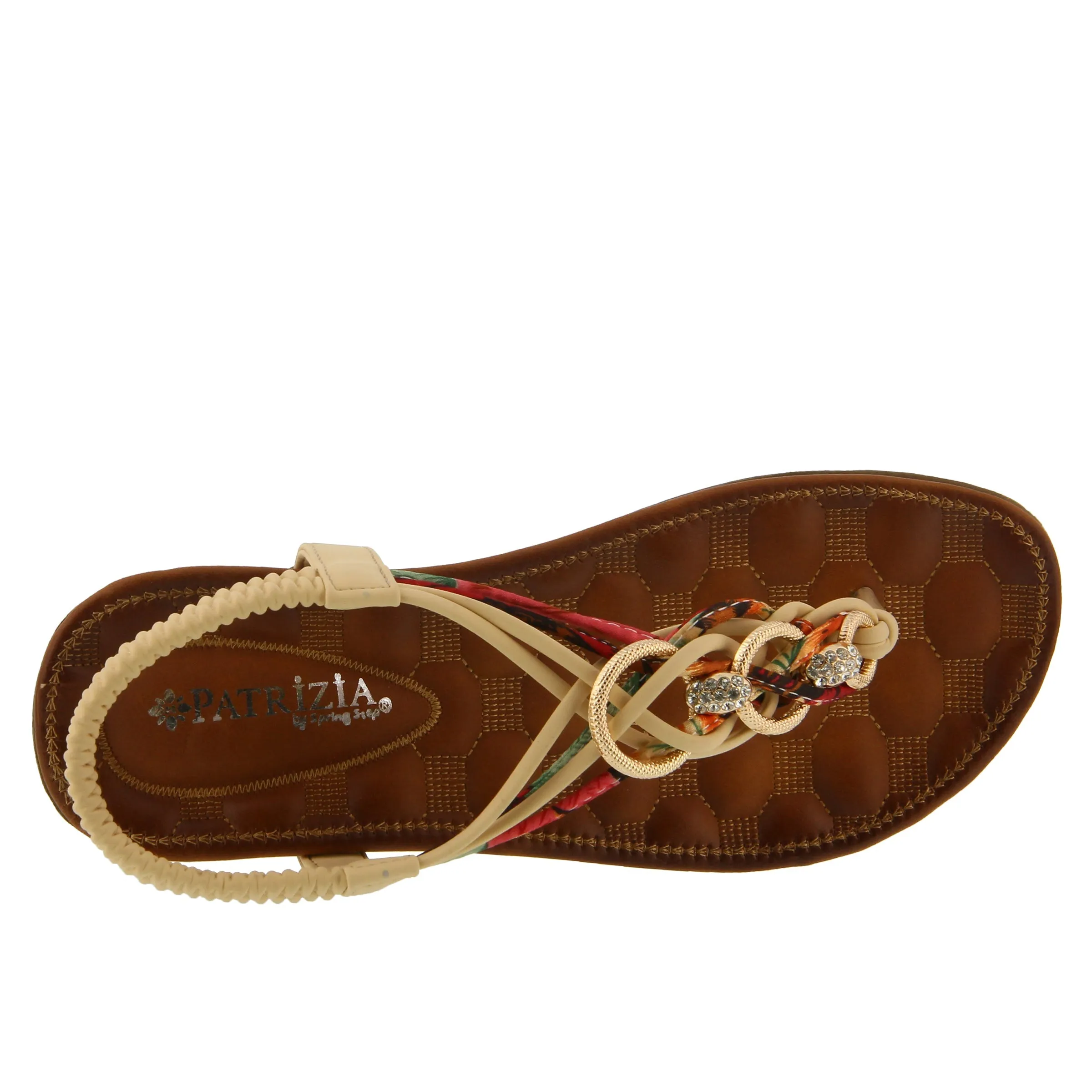 Spring Step Shoes  Patrizia Gadelina Women's Sandals Vegan Floral Rhinestones