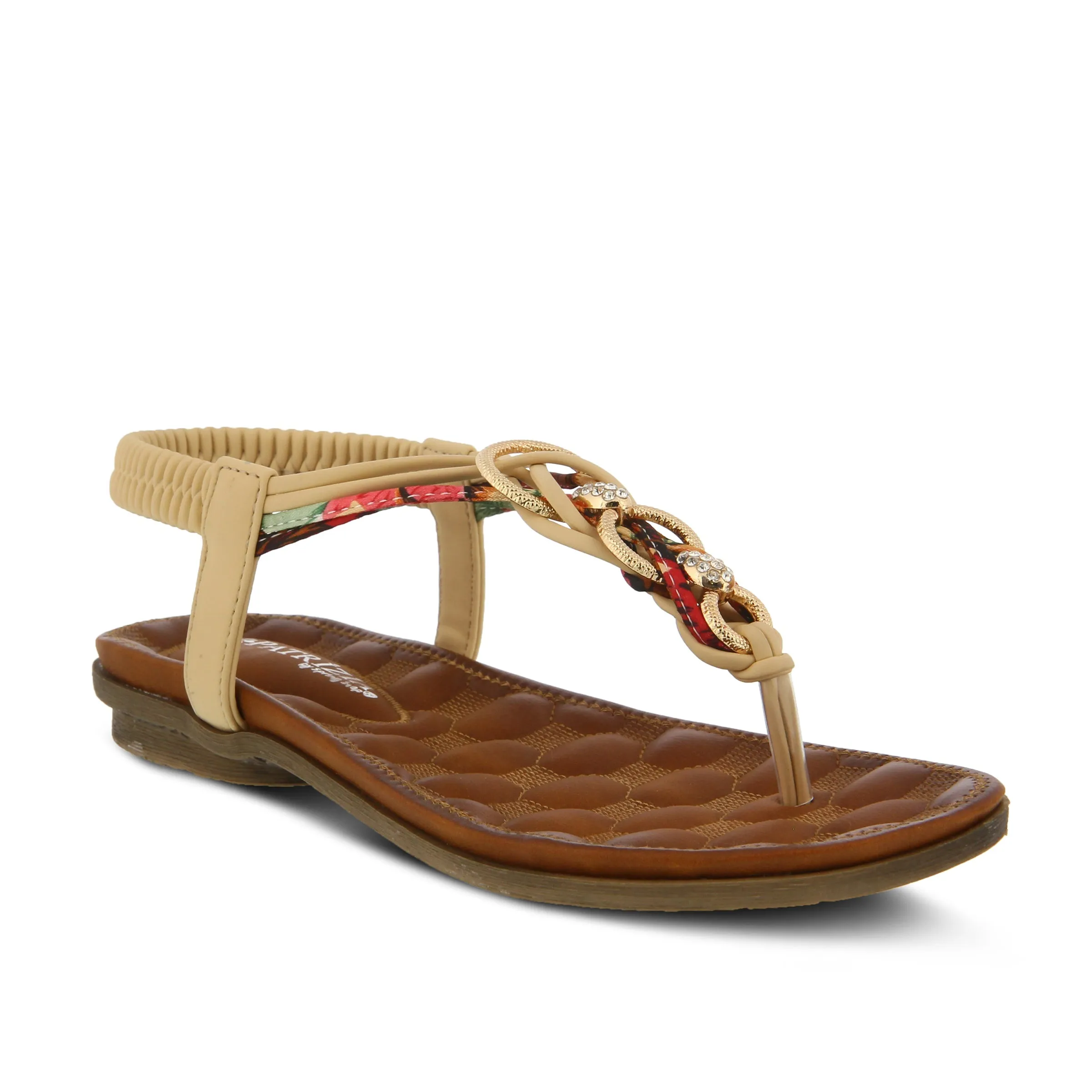 Spring Step Shoes  Patrizia Gadelina Women's Sandals Vegan Floral Rhinestones