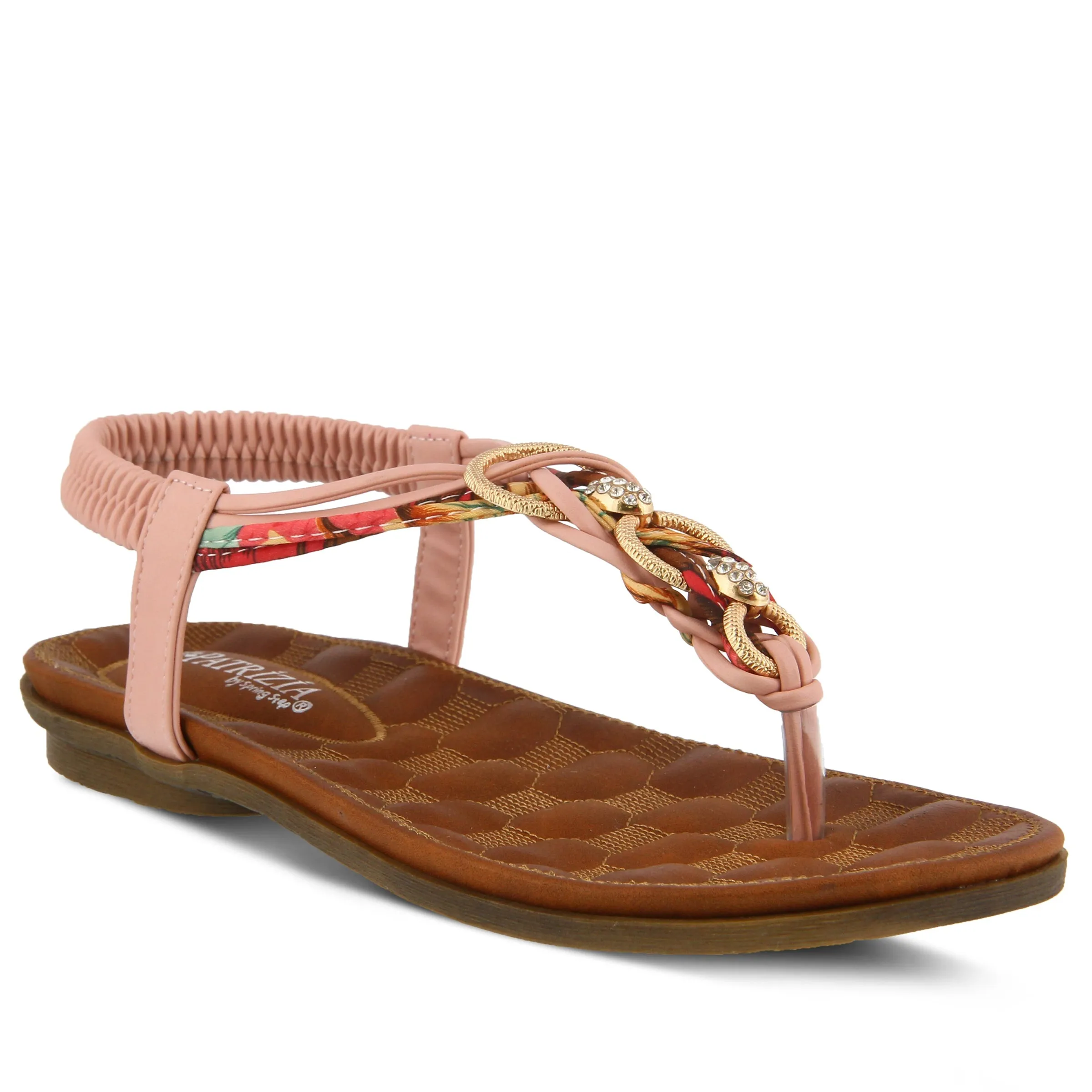 Spring Step Shoes  Patrizia Gadelina Women's Sandals Vegan Floral Rhinestones