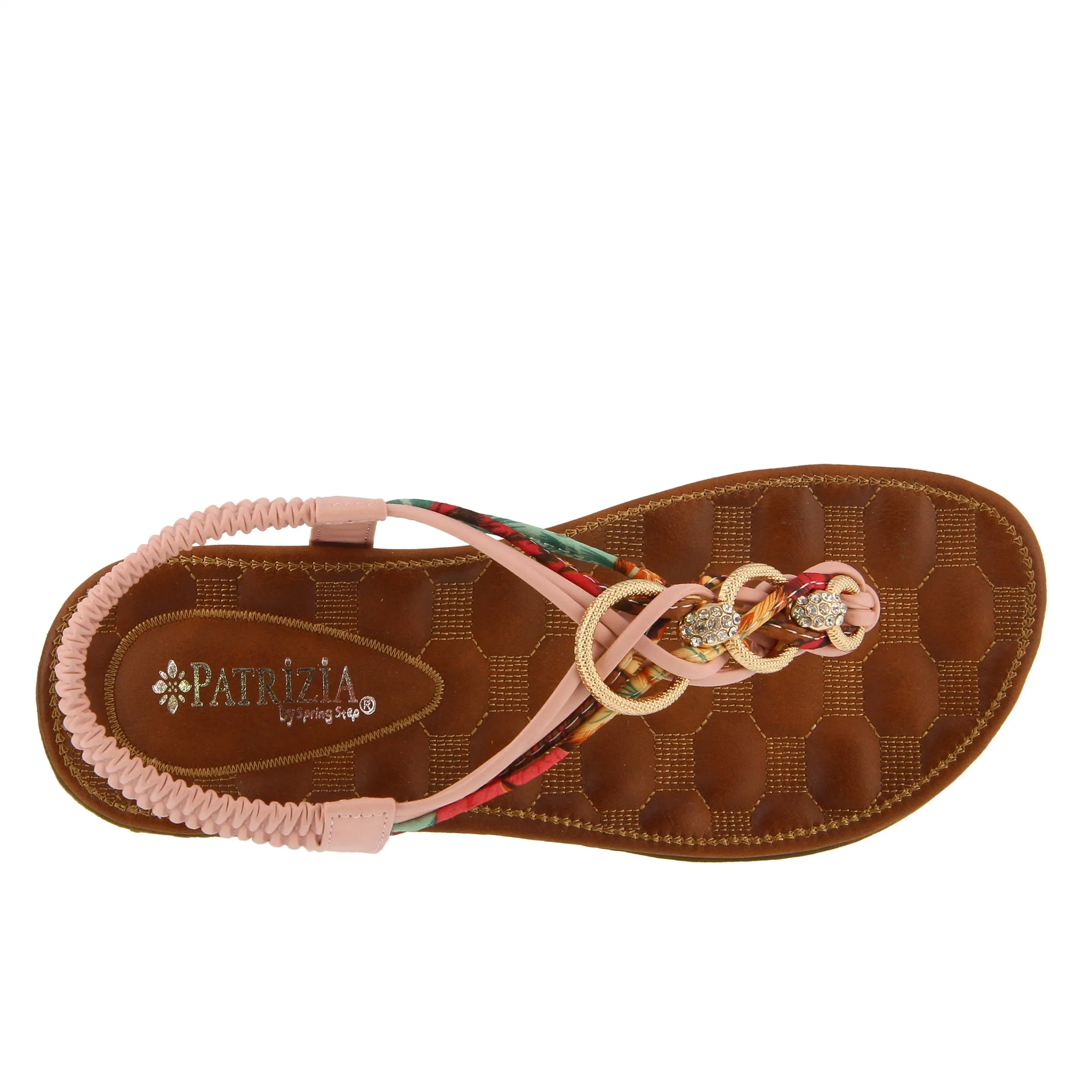 Spring Step Shoes  Patrizia Gadelina Women's Sandals Vegan Floral Rhinestones