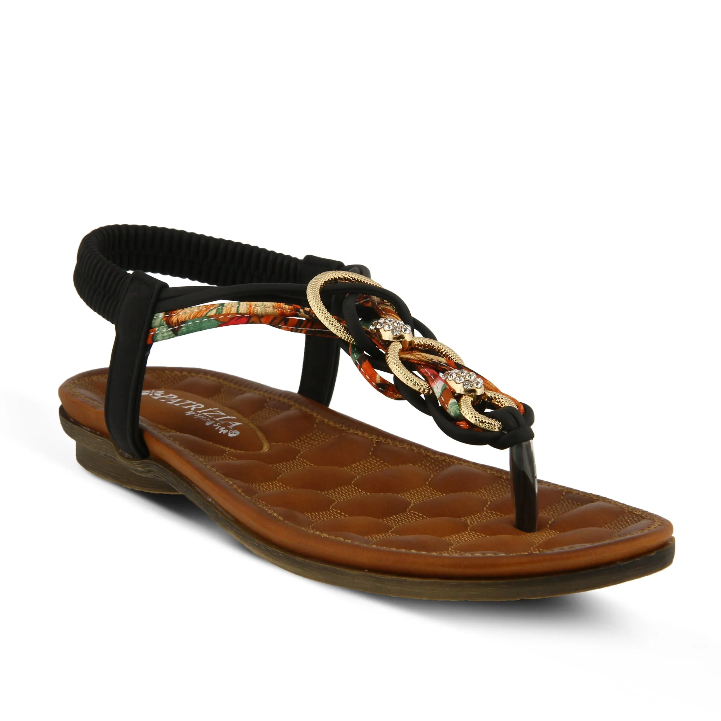 Spring Step Shoes  Patrizia Gadelina Women's Sandals Vegan Floral Rhinestones