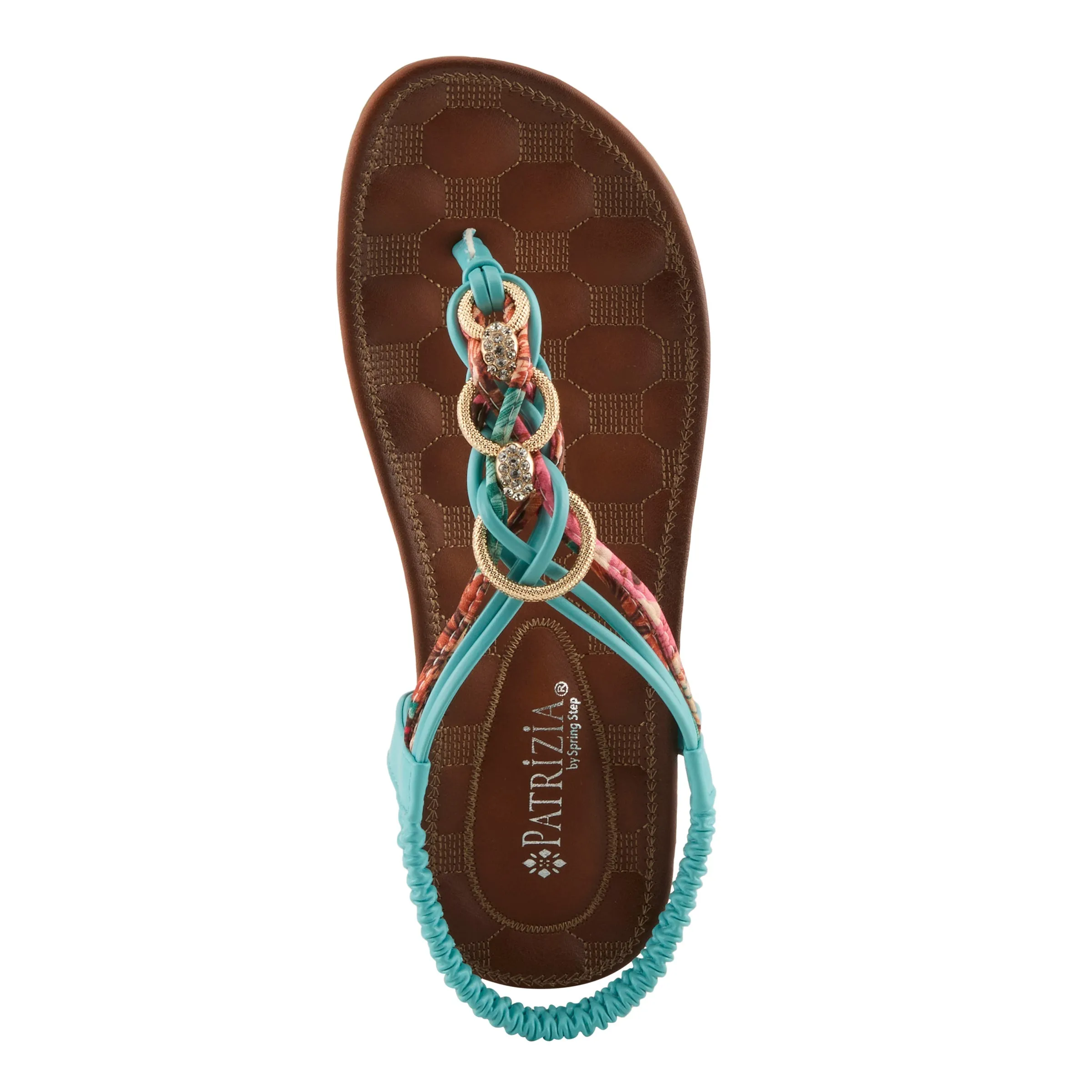 Spring Step Shoes  Patrizia Gadelina Women's Sandals Vegan Floral Rhinestones