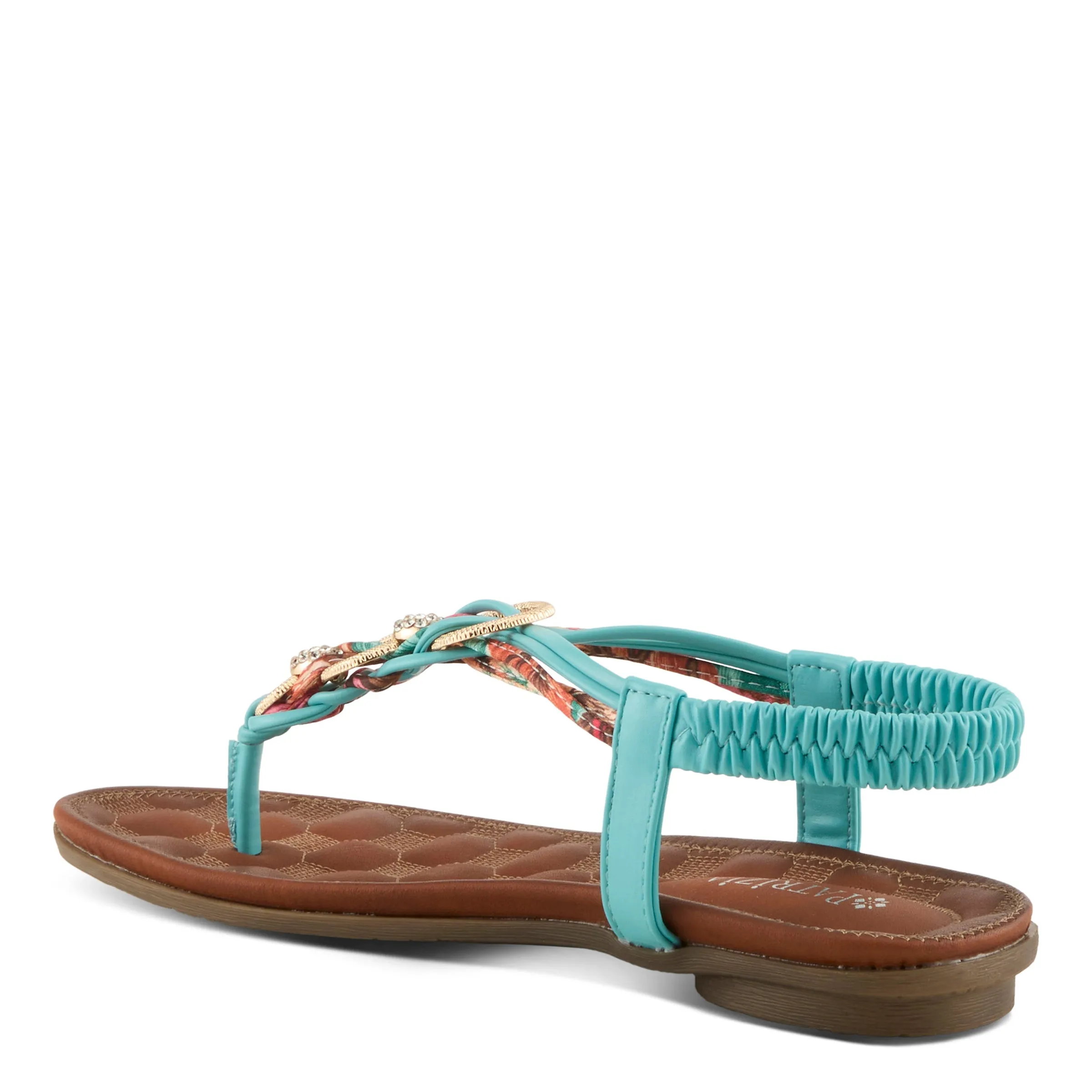 Spring Step Shoes  Patrizia Gadelina Women's Sandals Vegan Floral Rhinestones